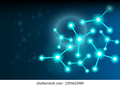 Abstract Scientific molecules are dark blue background images.
