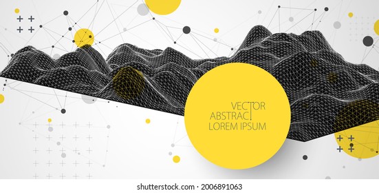 Abstract scientific and technological background. Image of a part of the landscape.