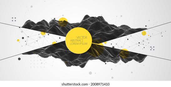 Abstract scientific and technological background. Image of a part of the landscape.