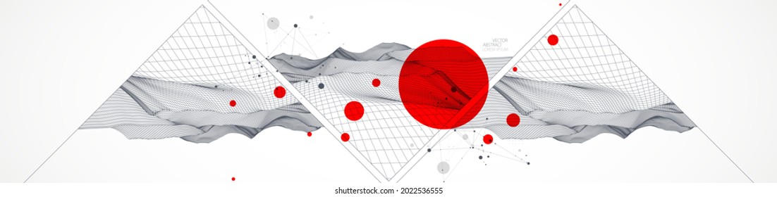 Resumen de los antecedentes científicos y tecnológicos. Imagen de una parte del paisaje de la wireframe.