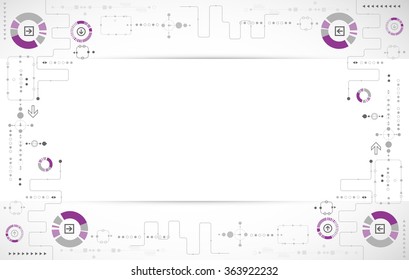 Abstract scientific technology background with various technological elements. Structure pattern technology backdrop. Vector