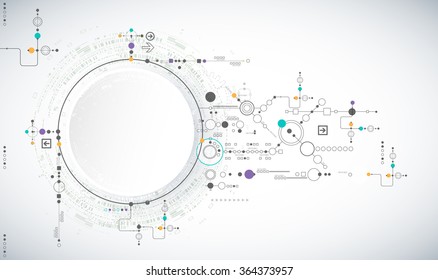 Abstract scientific technology background with various technological elements. Structure pattern technology backdrop. Vector