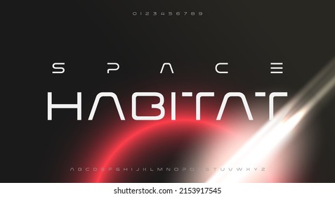 an Abstract scifi alphabet font. digital space typography vector illustration design	