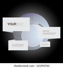Abstract sci-fi design background with text boxes Eps 10 vector illustration