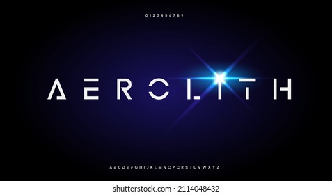 Abstract scifi futuristic alphabet font. digital space typography vector illustration design