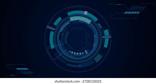 Abstractas diseño de interfaz de ciencia ficción con patrones cibernéticos azules brillantes.