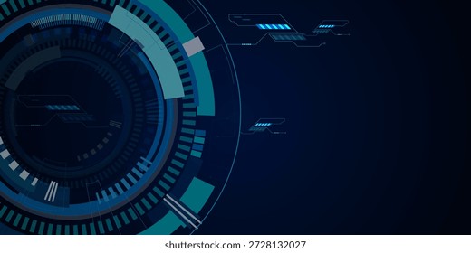  Abstractas diseño de interfaz de ciencia ficción con patrones cibernéticos azules brillantes.