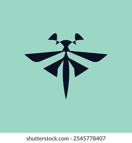 Abstract sci-fi mantis symbol emblem