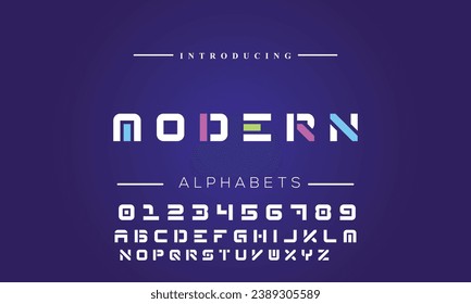 Abstract scifi modern alphabet fonts. Science fiction typography sport, technology, fashion, digital, future creative logo font. vector illustration