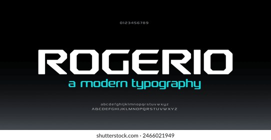 Abstract scifi modern logo alphabet fonts. Science fiction typography sport, technology, fashion, digital, future creative logos font. vector illustration