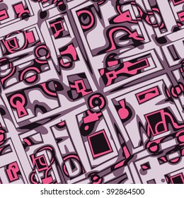 abstract sci-fi style tiles - vector seamless pattern