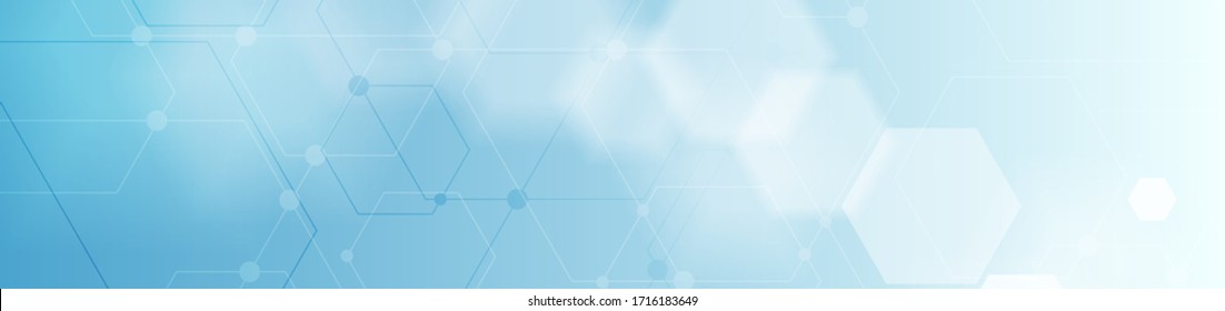 Resumen de antecedentes en tecnología de ciencia ficción con hexágonos. Banner vectorial geométrico