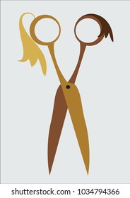 abstract scissors with haircuts