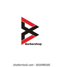 abstract scissors letter b geometric triangle shape logo vector