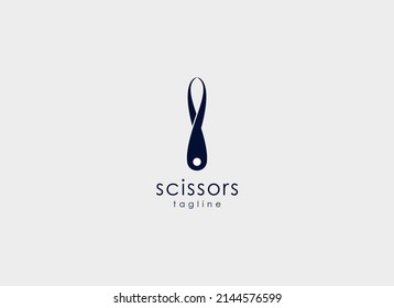 Logo de las tijeras abstractas. Usable para los Logos de Belleza y Barbershop. Elemento de plantilla de diseño de logotipo de vectores planos
