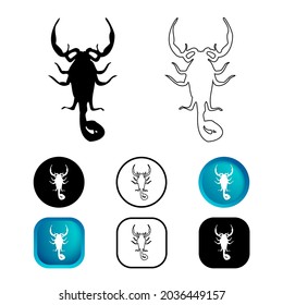 Abstract Scorpion Animal Icon Set