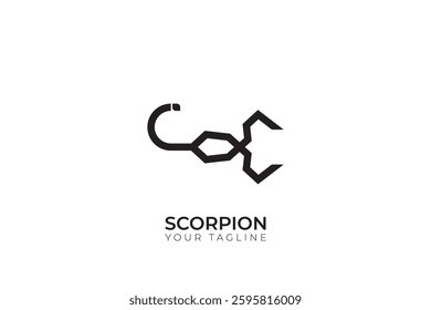 abstract scorpion logo design, scorpion abstract silhouette