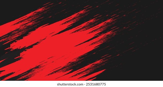 Abstract Scratch Chaos Red Grunge Texture In Black Background
