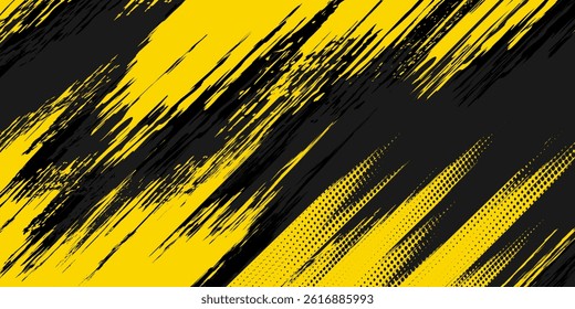 Abstract Scratch Red Grunge Texture In Black Background DesignAbstract Geometric Yellow Frame Grunge Texture With Halftone Pattern Design In Black Background