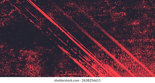 Abstract Scratch Red Grunge Texture In Black Background Design.vector ilustration
