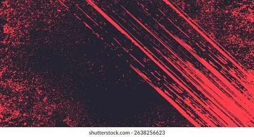 Abstract Scratch Red Grunge Texture In Black Background Design.vector ilustration