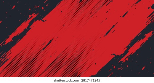 Abstract Scratch Red Grunge Texture In Black Background Design