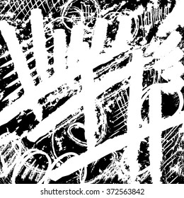 abstract scratched black ink texture and background, grunge splash, vector paint