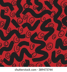 abstract scratched black and red  ink texture or background, grunge splash, vector paint