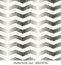 Abstract scratched chevron. Seamless pattern.