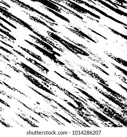 Abstract scratched diagonal stripes with noise and grain. Grunge black and white vector texture template. Messy dust overlay distress background. 