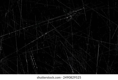 Abstract Scratched Grunge Urban Background Texture Vector. Dust Overlay Distress Grainy Grungy Effect. Distressed Backdrop Vector Illustration. Isolated Black and White Background