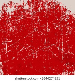 Abstractas fondo pintado de rojo rayado. Pared de cemento sucio y desgastado con pintura rayada. Abstractas fondo de grunge de pintura roja.