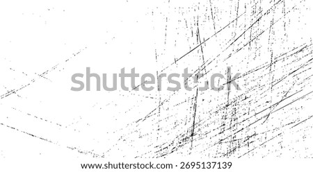 Abstract scratched texture background with black line pattern and distressed rough surface. Minimal white grunge backdrop illustration for modern graphic design. Creative artwork concept.
