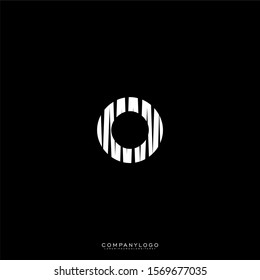 abstract scratched white monogram simple O logotype design concept