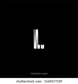 abstract scratched white monogram simple L logotype design concept