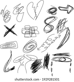 arte garabato abstracto con varios garabatos