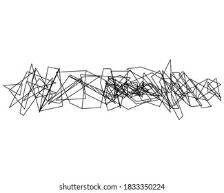 Abstract scribble, chaos doodle pattern. Hand drawn scrawl sketch. Vector illustration isolated on white background