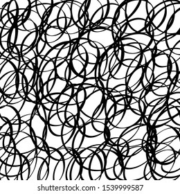 Abstract scribble circles, Overlap Circle Pattern. Hand drawn rounds scribble line background. Vector illustration.