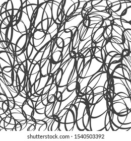Abstract scribble circles, Overlap Circle Pattern. Hand drawn rounds scribble line background. Vector illustration.