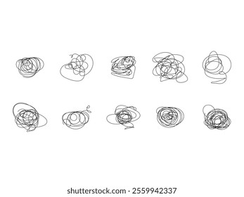 Abstract Scribble Design Element Set