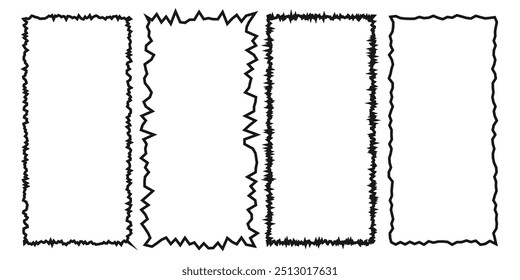 Abstract scribble doodle frames set. Vector