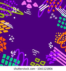 abstract scribble doodle marker penbrush  strokes colorful bright border frame fun  background 