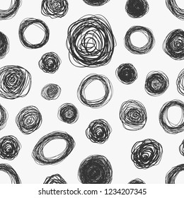Abstract scribble Hand drawn scrawl sketch Сhaos doodle seamless pattern