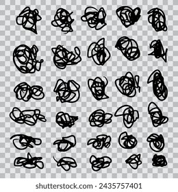 Abstract scribble, hand drawn of tangle scrawl sketch. Vector illustration
