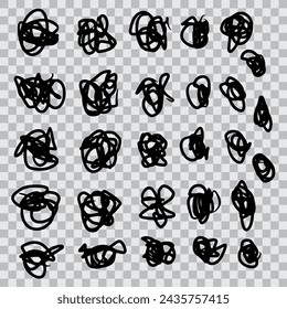 Abstract scribble, hand drawn of tangle scrawl sketch. Vector illustration