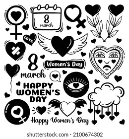 Abstract scribble icons hand drawn doodle Free Vector