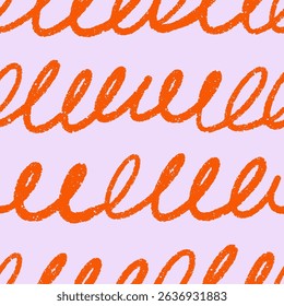 Abstract scribble pattern design. Seamless repeating print, endless texture with hand-drawn doodles, squiggles, organic shape in modern handwriting style. Drawn vector illustration for fabric