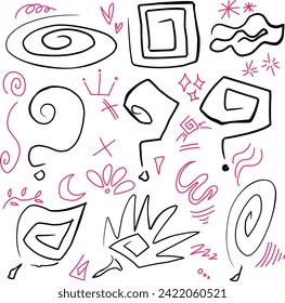 Abstract scribble with vector graphic