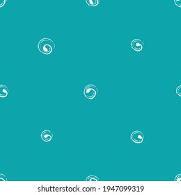 Abstract scribbled painterly circle vector seamless pattern background. Hand drawn brush stroke mix of ring shapes aqua blue white backdrop. Loose swirl design. All over print for summer beach concept