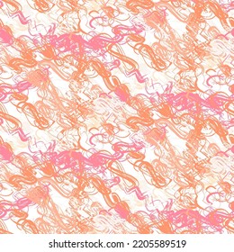 Abstract scribbled strokes shapes background seamless pattern vector.